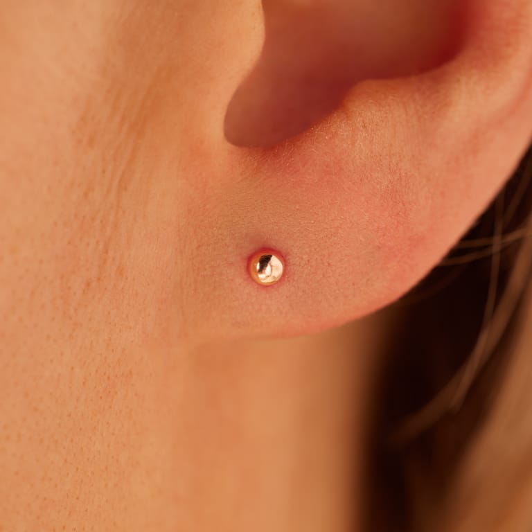 Zilveren oorknoppen bol roseplated 3mm voor dames