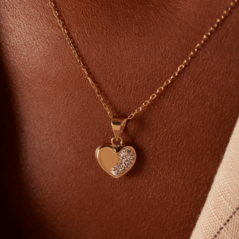 14 karaat gouden ketting hanger hart kristal voor dames