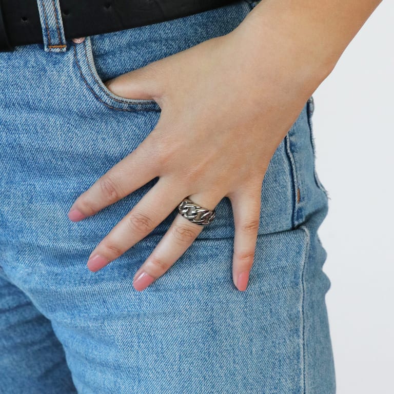 Stainless steel schakelring Belgrado voor dames en heren