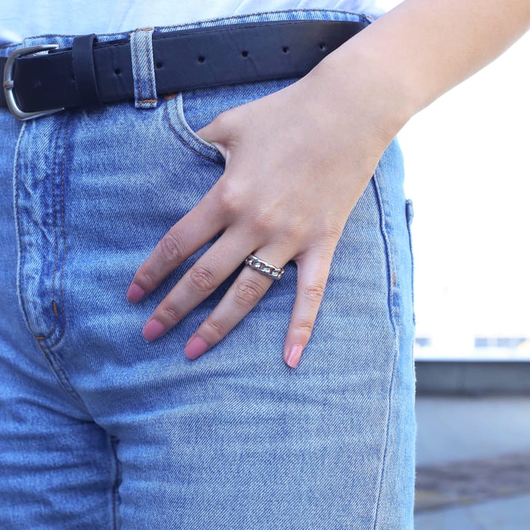 Gerecycled stainless steel vriendschapsring manilla dames en heren