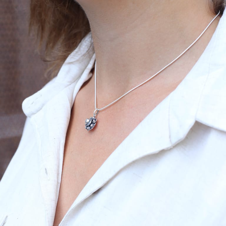 Zilveren ketting & hanger zeeuwse knoop voor dames
