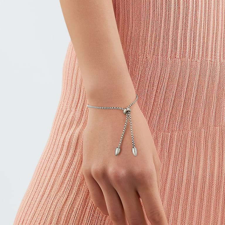 Gerecycled stainless steel plaatarmband wit kristal