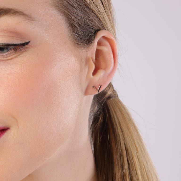 Zilveren roséplated oorknoppen voor dames