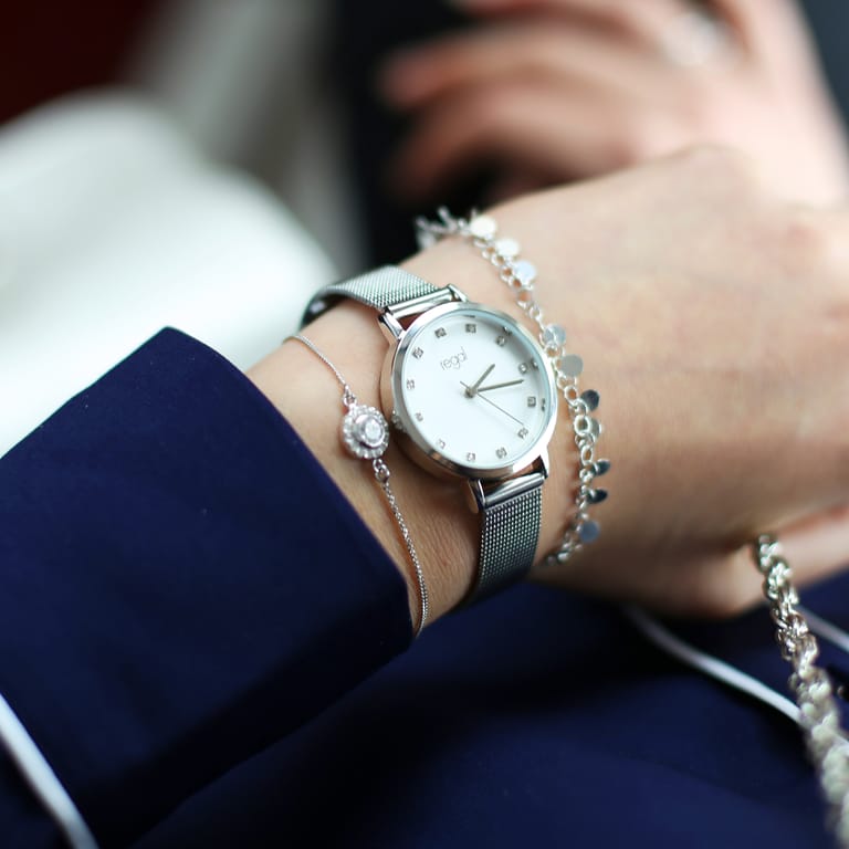Regal Sparkle Dames Horloge Zilverkleurig