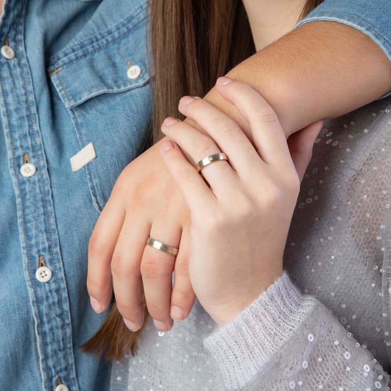 Zilveren goldplated liefdesring Zaragoza met zirkonia voor dames