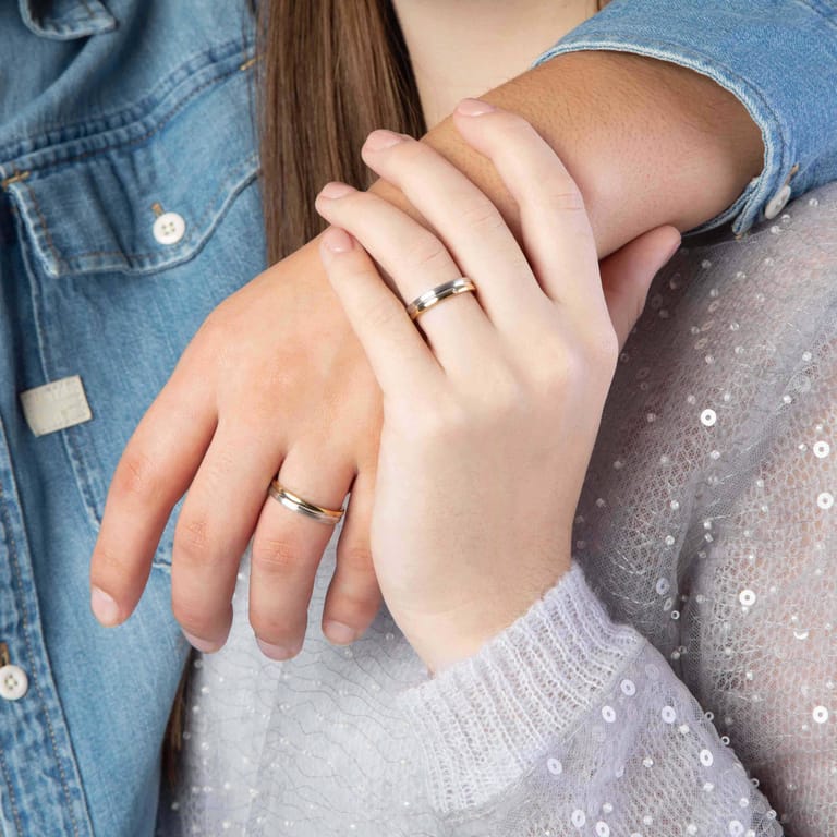 Zilveren goldplated vriendschapsring Pamplona met zirkonia voor dames