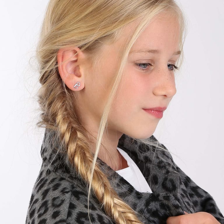 Zilveren kinderoorbellen harten