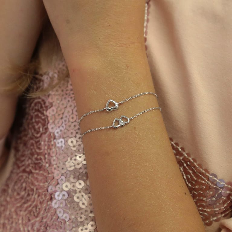 Zilveren kinderarmband harten