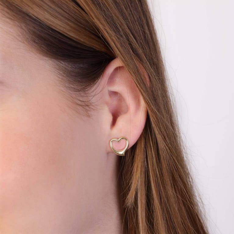 9 karaat oorknoppen met hart voor dames