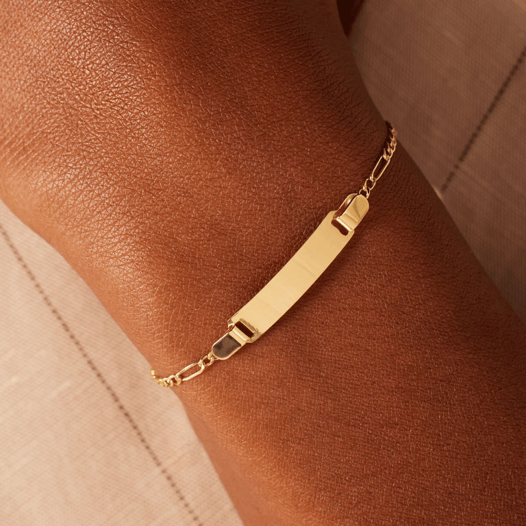 9-karätiges Plattenarmband Figaro