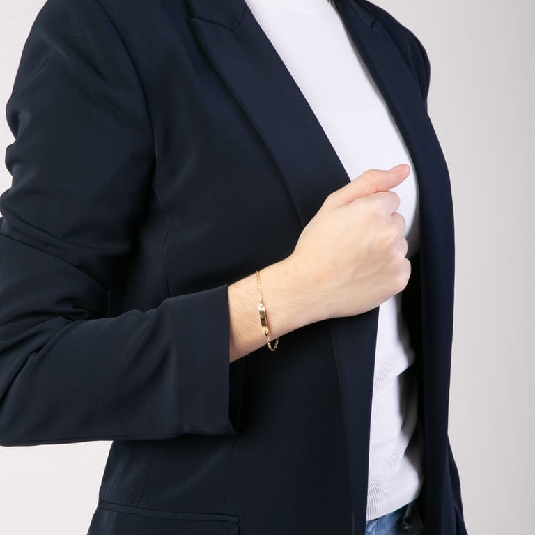 9-karätiges Plattenarmband Figaro