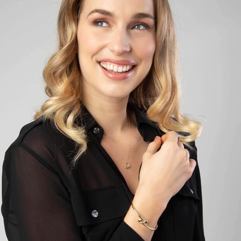 9 karaat ketting met hanger open hart voor dames