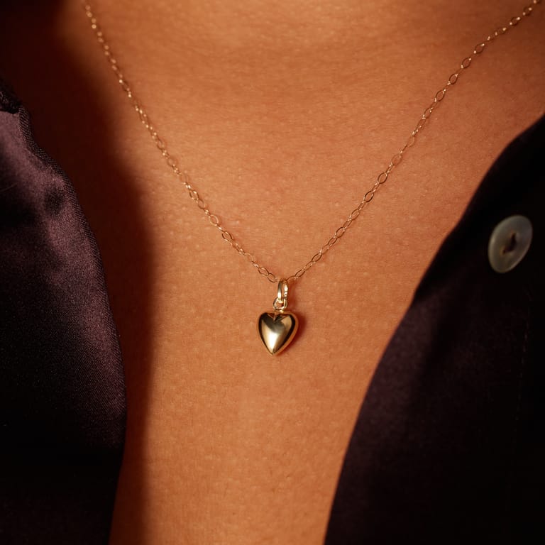 9 karaat ketting met hanger hart voor dames