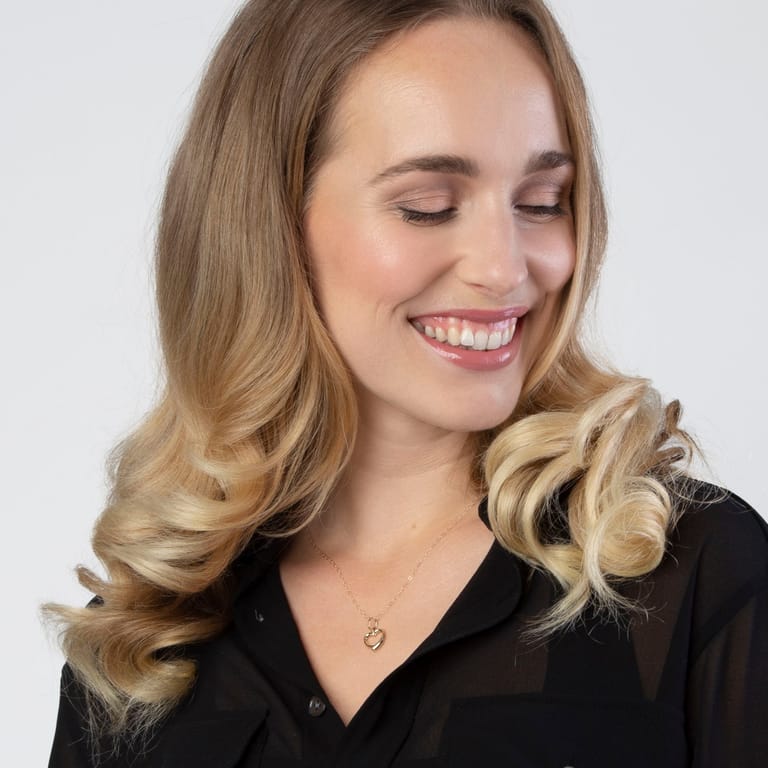 9 karaat ketting met hanger open hart voor dames