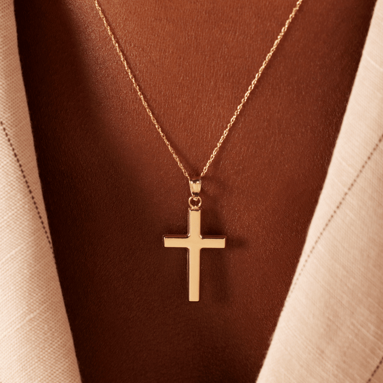 9 karaat ketting met hanger kruis voor dames
