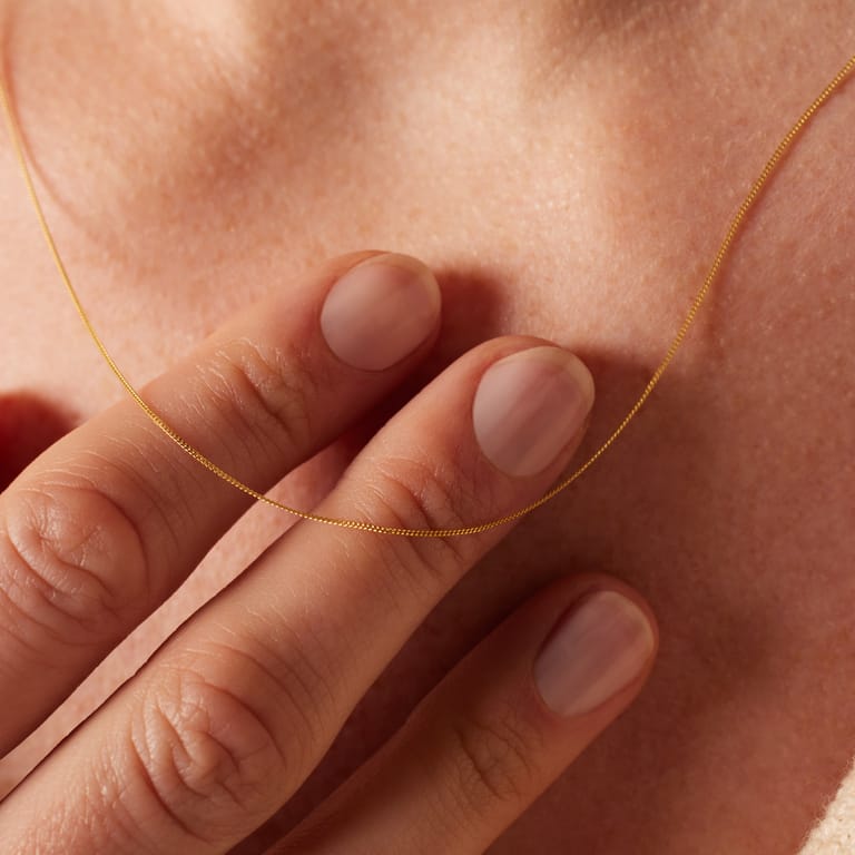 9 karaat ketting gourmet schakel diamond cut voor dames