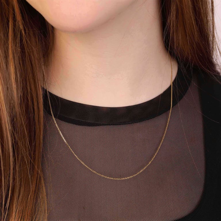 Halskette aus 375 Gold mit Gourmet-Gliedern und Diamantschliff