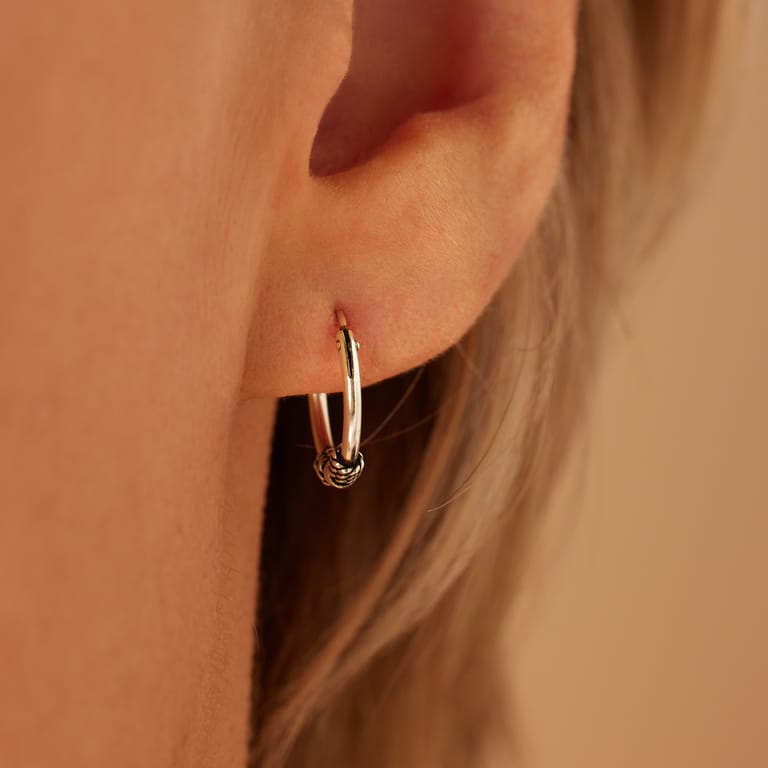 Ohrringe aus 925 Silber, Bali, 12 mm