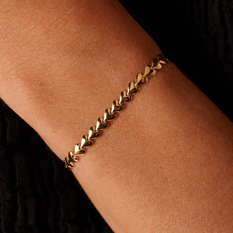Zilveren goldplated schakelarmband voor dames
