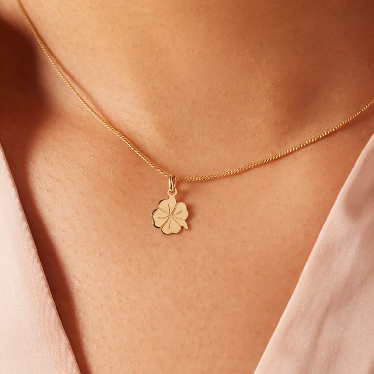 14 Karaat geelgouden hanger klaver