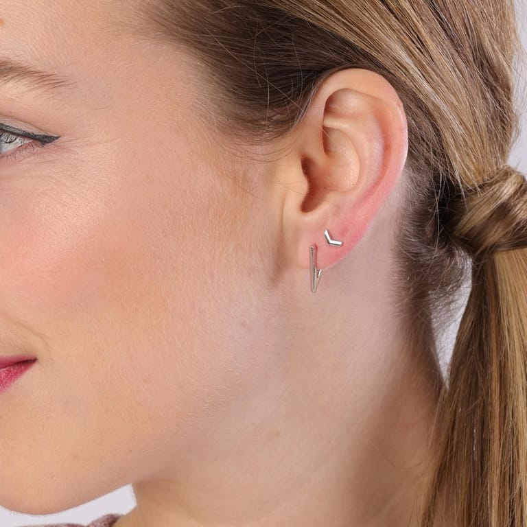 Zilveren oorringen v rhodiumplated voor dames