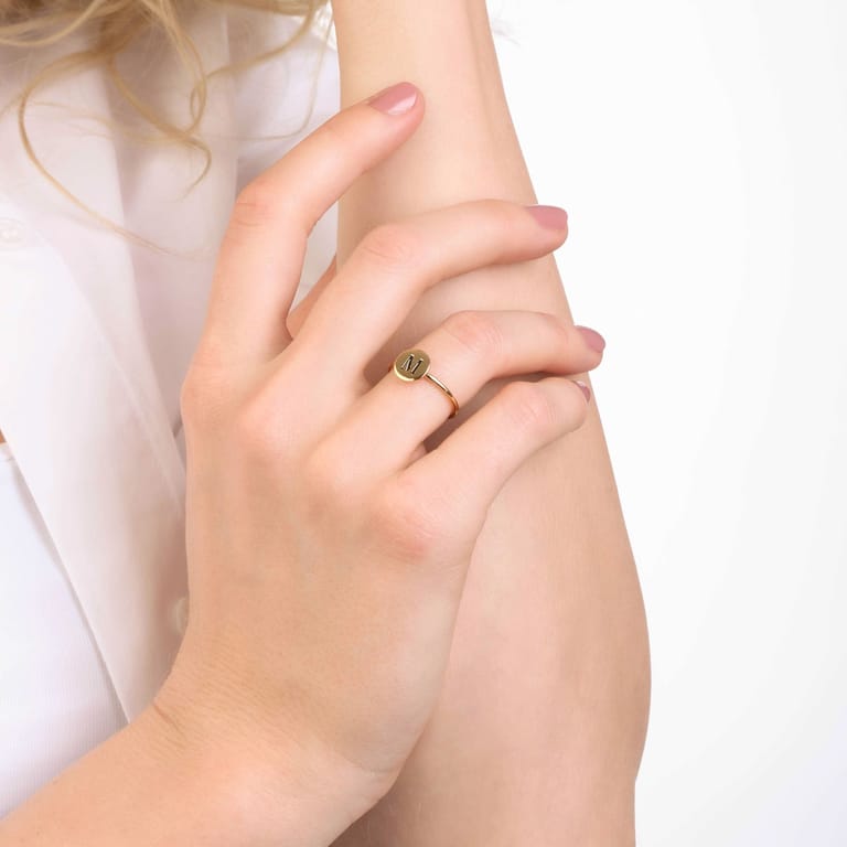 Zilveren goldplated ring voor dames