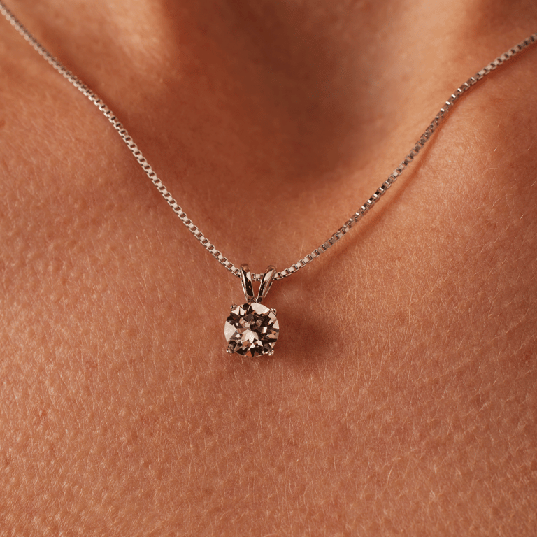 Silberne Halskette mit Anhänger mit Swarovski-Kristall für Damen
