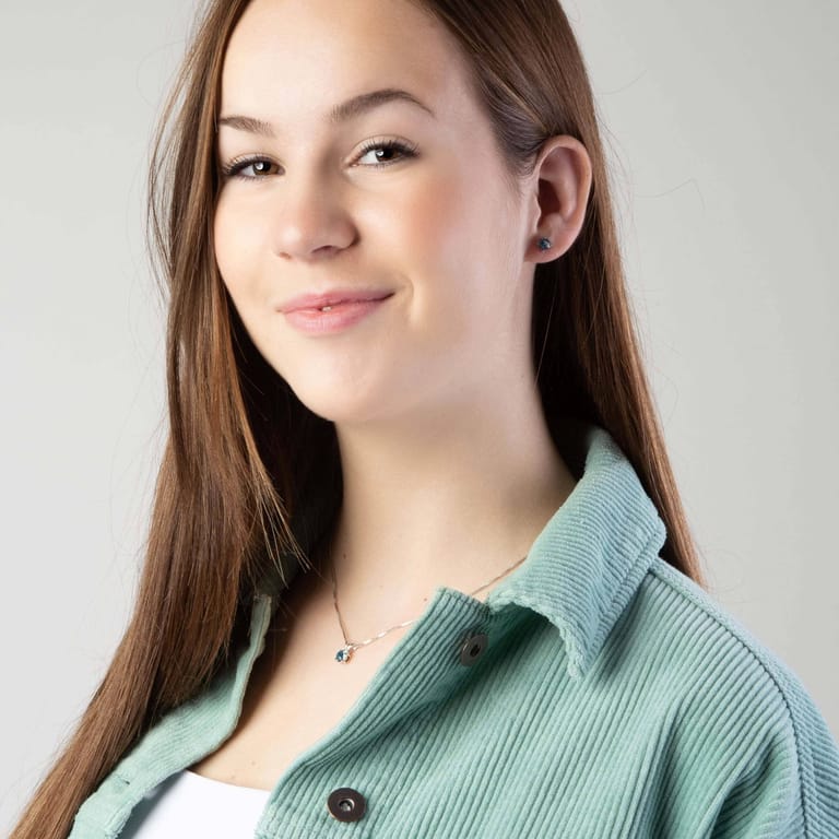 Zilveren ketting kristal aqua voor dames