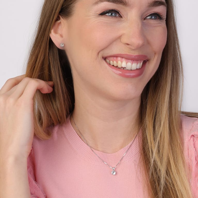 Zilveren set kristal wit