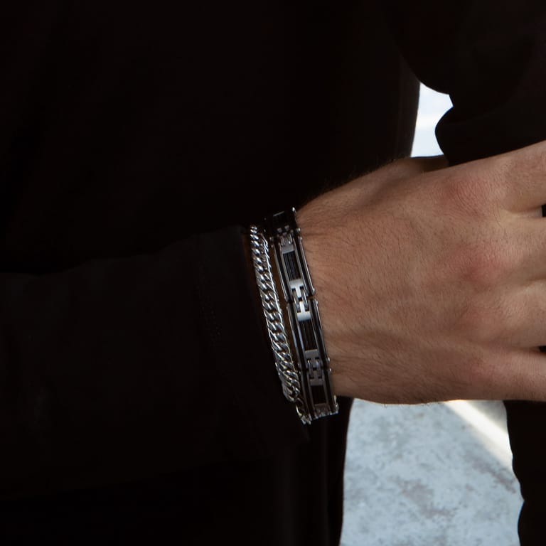 Gerecycleerd stainless steel armband gourmet