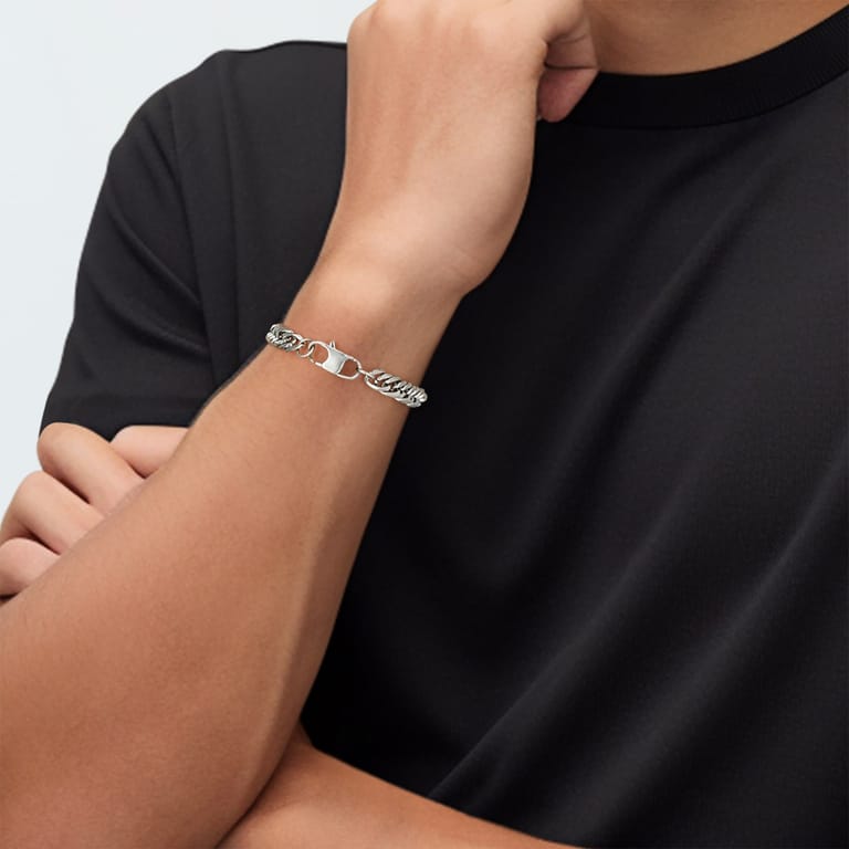 Mattes Edelstahlarmband mit Gourmetglied