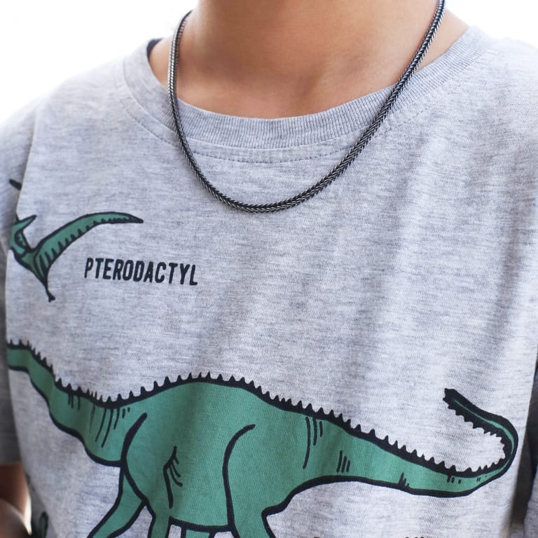 Gerecycled stainless steel ketting schakel met blackplating