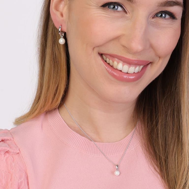 Schmuckset, 925 Silber, Perle