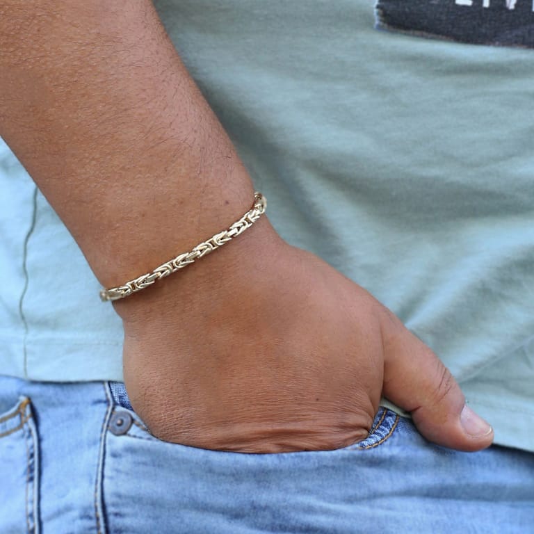 Armband, 585 Gelbgold, Königsglied 4 mm