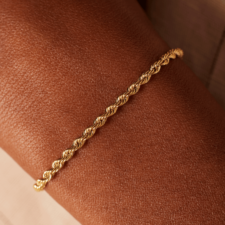 Armband aus 585 Gelbgold, Kordel