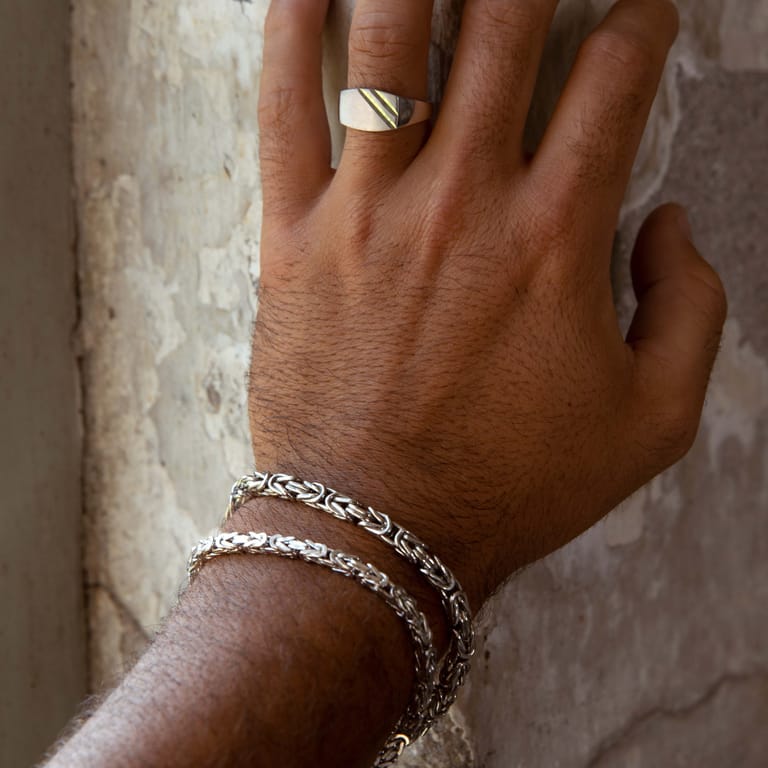 925 Silber Herrenarmband, Königsglied