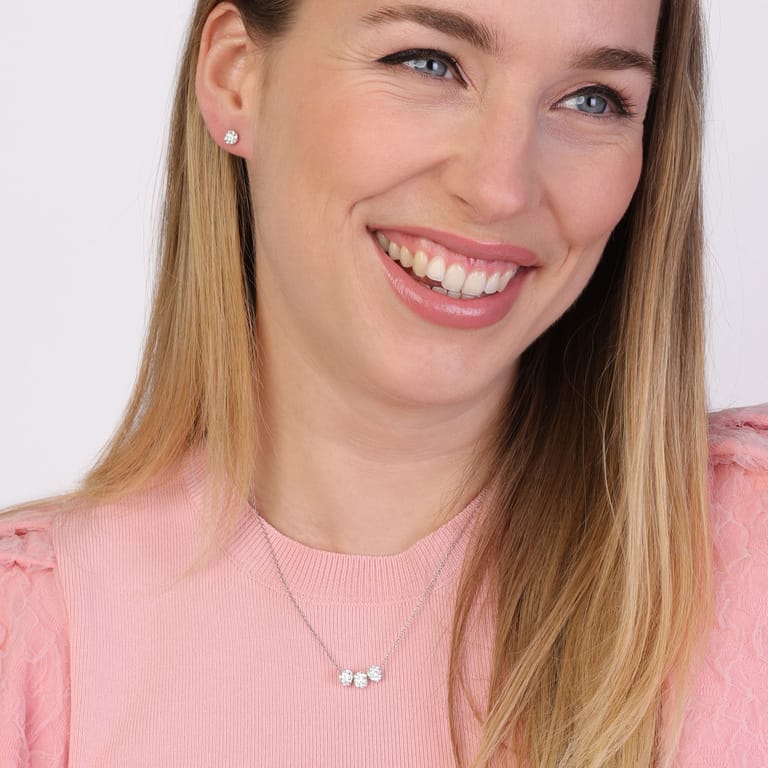 Ohrringe, 925 Silber, Kugel, Kristall