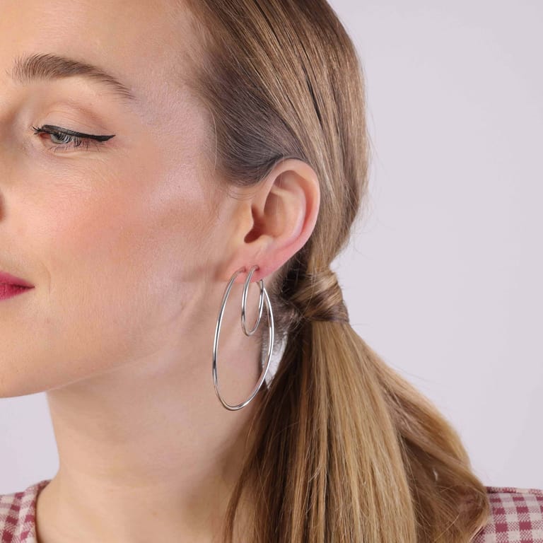 Zilveren oorringen 30mm voor dames
