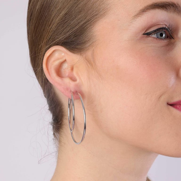 Zilveren oorringen 40mm voor dames