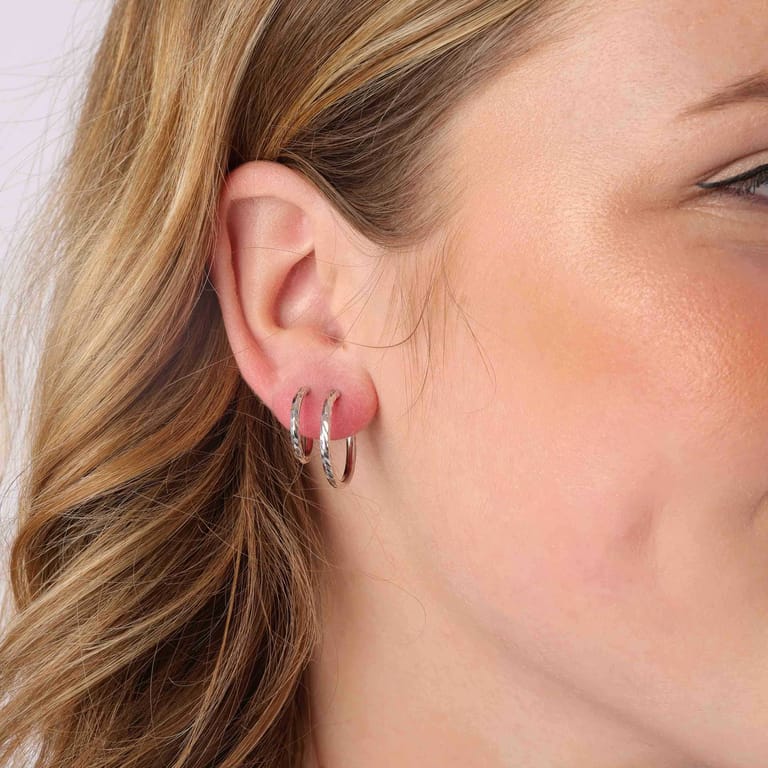 Zilveren oorringen 15mm hinge voor dames