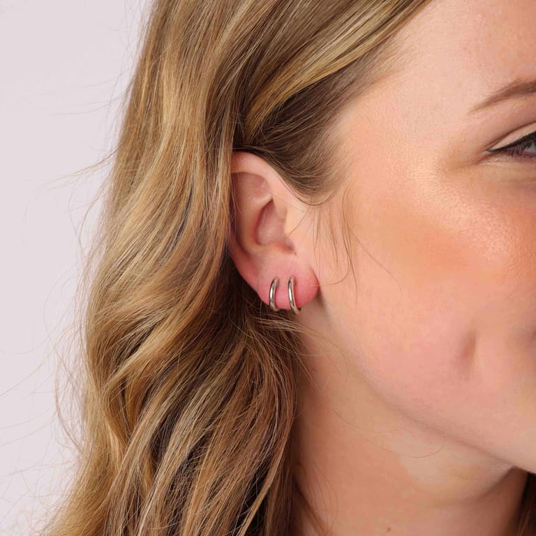 Zilveren oorringen rond 14mm voor dames