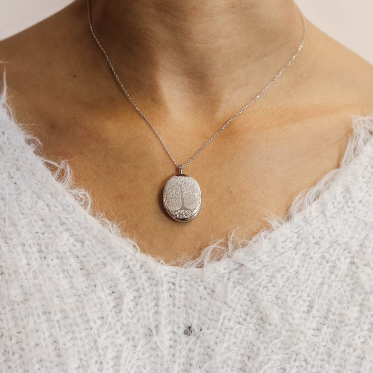 Anhänger Lebensbaum-Medaillon aus 925 Silber