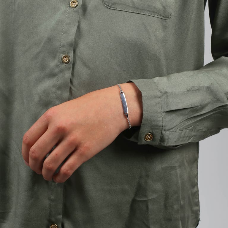 Gerecycled zilveren kinderarmband plaat singapore