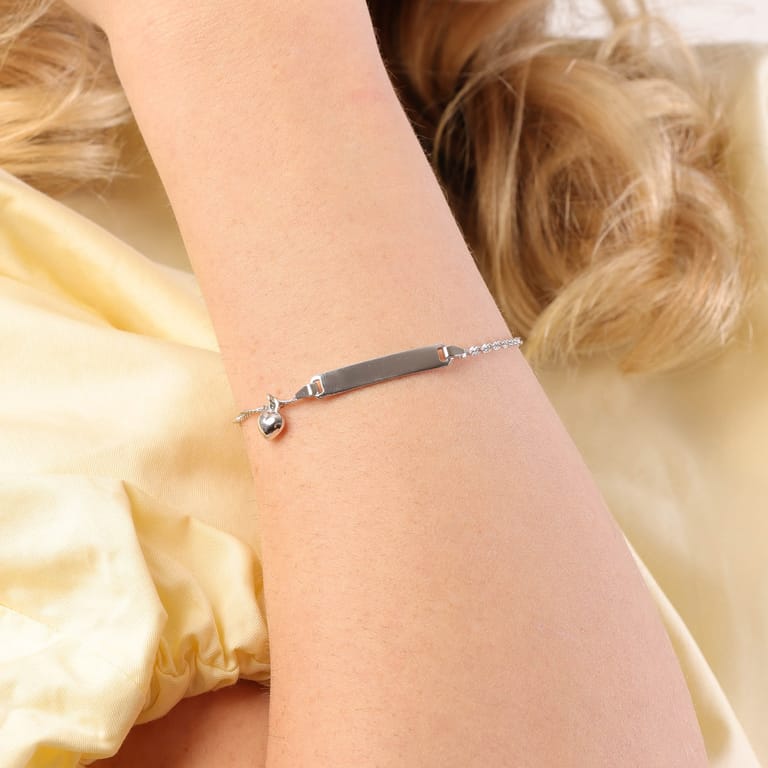 Gerecycled zilveren armband plaat singapore hart