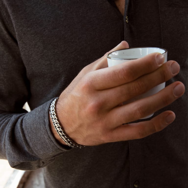 Stainless steel armband franse gourmetschakel