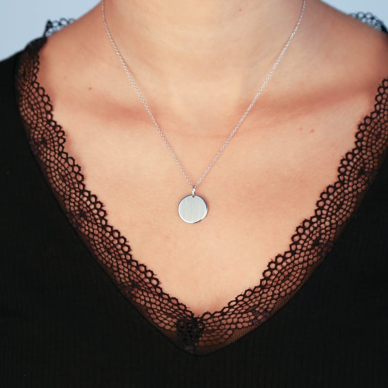 Zilver hanger graveerplaat rond