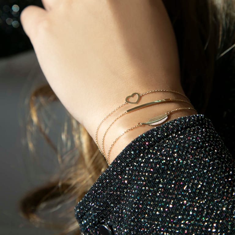 14 karaat geelgouden armband bar