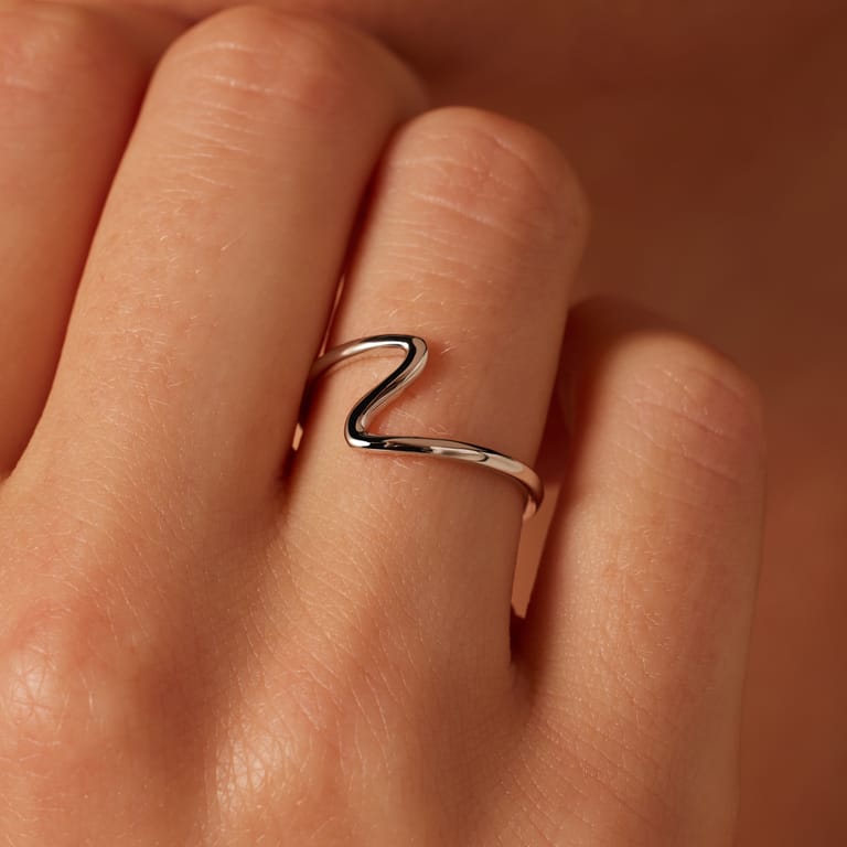 Ring aus 925 Silber, Welle