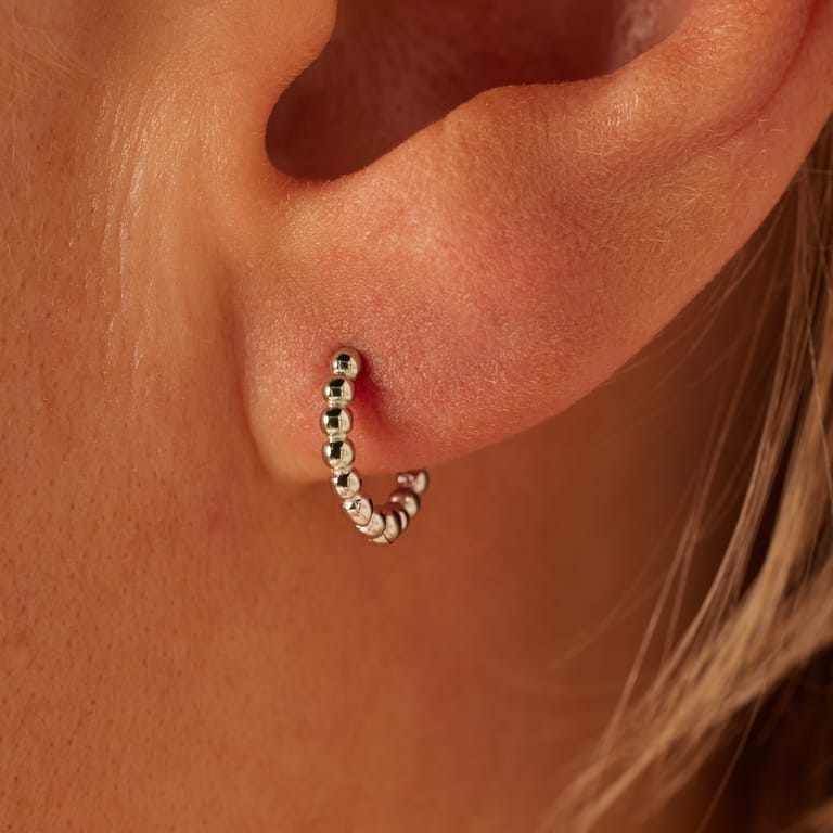 Ohrringe aus 925 Silber, Kugeln, 10 mm