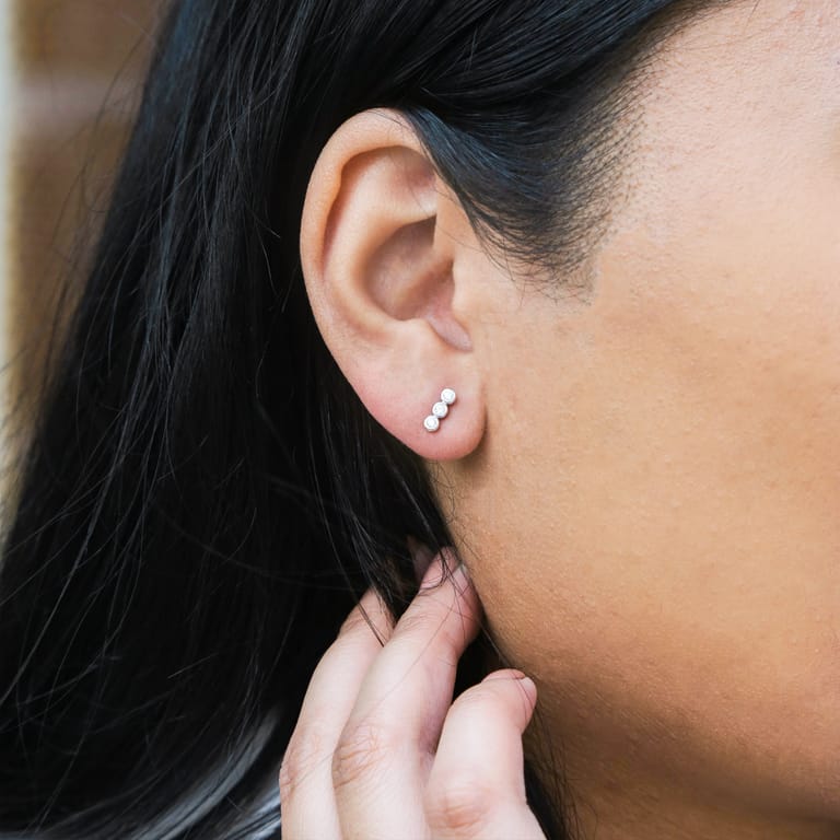 Zilveren oorbellen met zirkonia